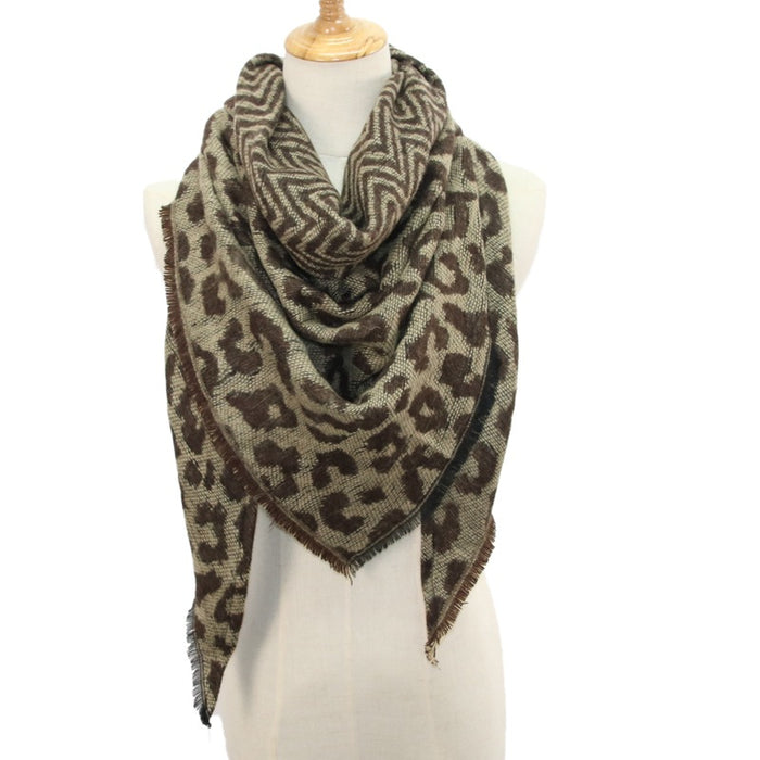 Wholesale Scarf Imitation Cashmere Winter Thickening Shawl Leopard Print JDC-SF-Yingm002