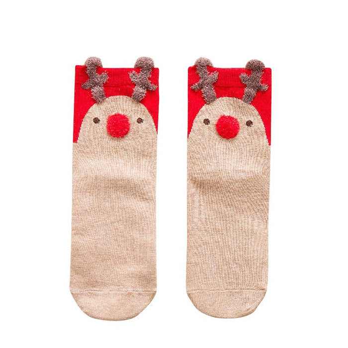Wholesale Socks Cotton Christmas Cute Cartoon Autumn Winter JDC-SK-AoH001