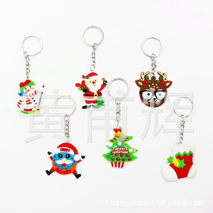 Wholesale Keychain PVC Christmas Soft Adhesive Car Pendant Random 24 Pieces JDC-KC-XinH005