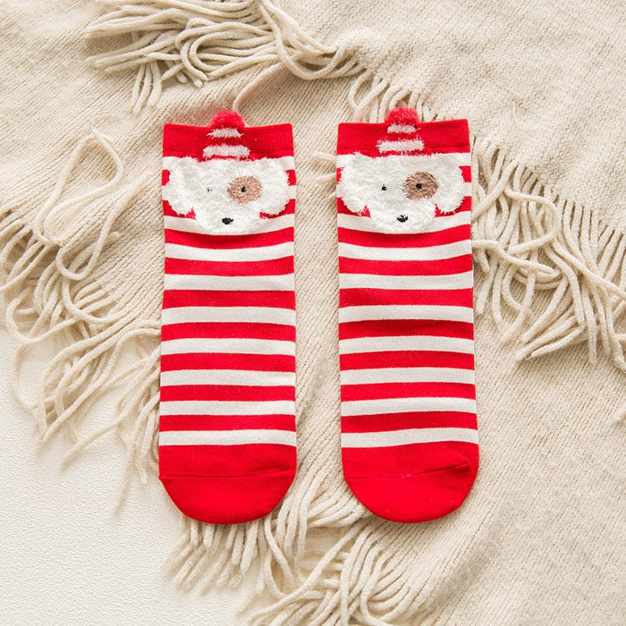 Wholesale Socks Cotton Christmas Cute Cartoon Autumn Winter JDC-SK-AoH001