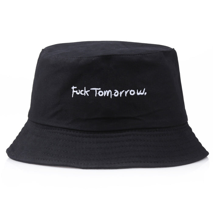 Wholesale small English alphabet embroidery pot hat men and women street trend fisherman hat MOQ≥2 JDC-FH-LanYin004