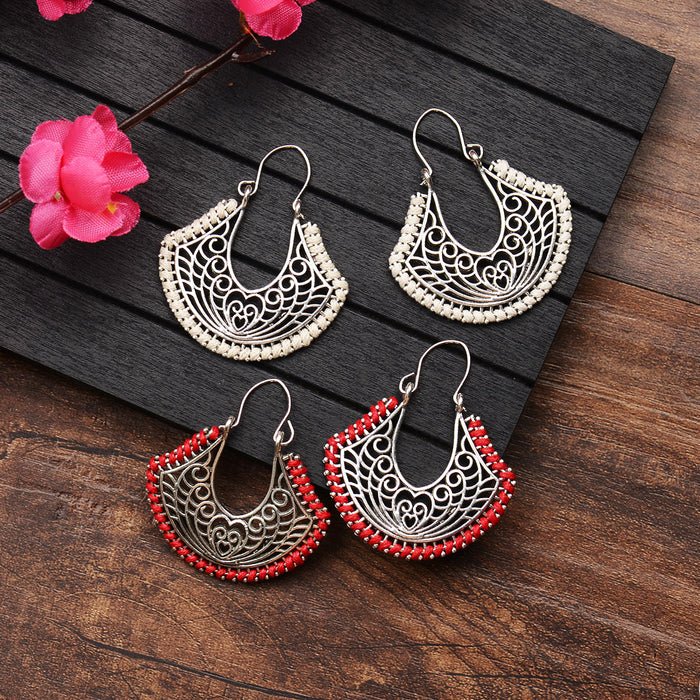 Wholesale Earrings Alloy Curved Retro Geometry MOQ≥2 JDC-ES-DuoW011