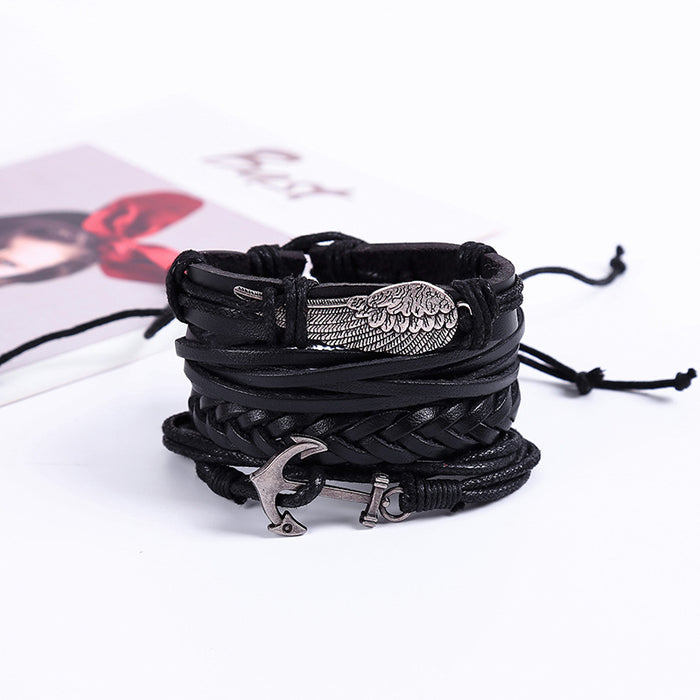 Wholesale Vintage Braided Wings Leather Bracelet JDC-BT-SaiH013