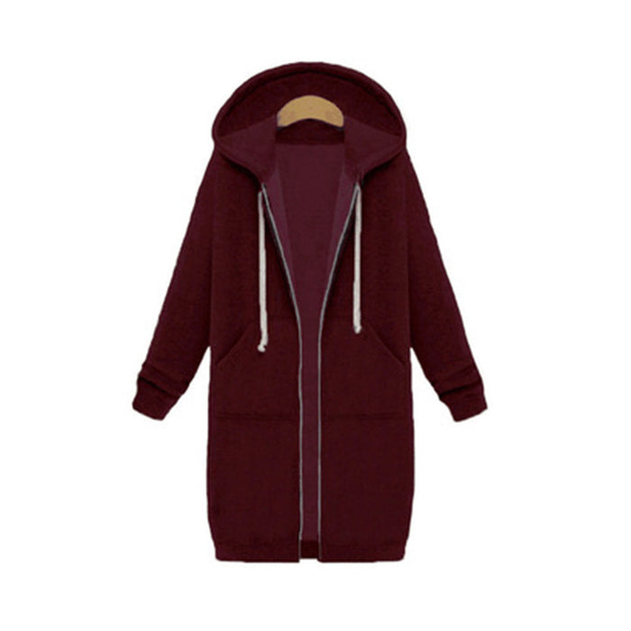 Otoño y invierno al por mayor, suéter con capucha medio de longitud, ropa para mujer JDC-CTS-YBL001