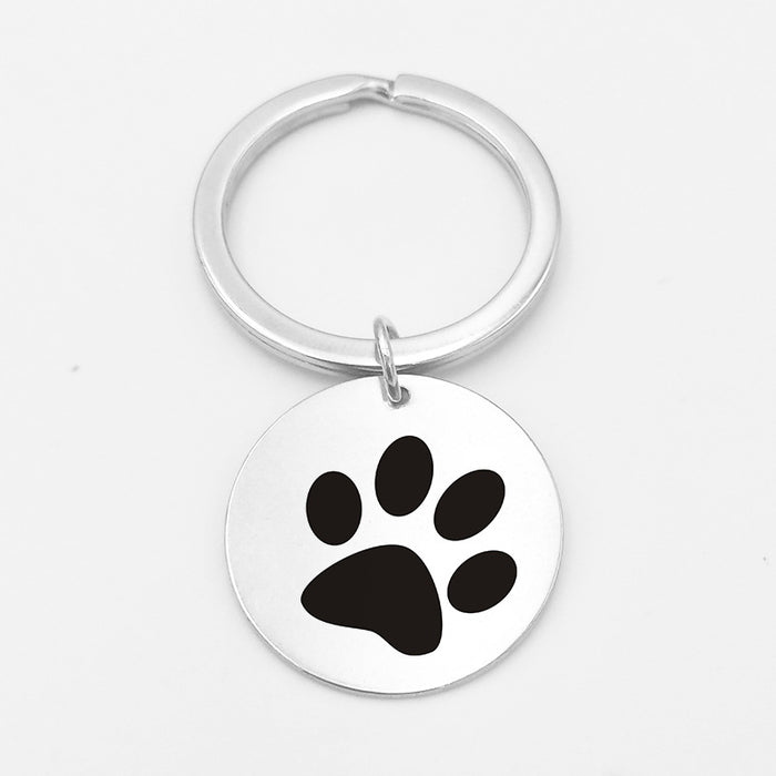 Wholesale Palm Print Gossip Dog Paw Stainless Steel Keychain MOQ≥6 JDC-KC-FTuo001