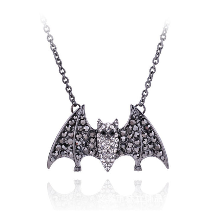 Wholesale Necklace Alloy Halloween Full Diamond Bats JDC-NE-LinLi004