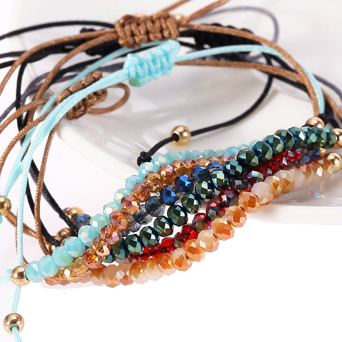 Wholesale Bracelet Crystal Color Braided Bracelet MOQ≥3 JDC-BT-XLH003