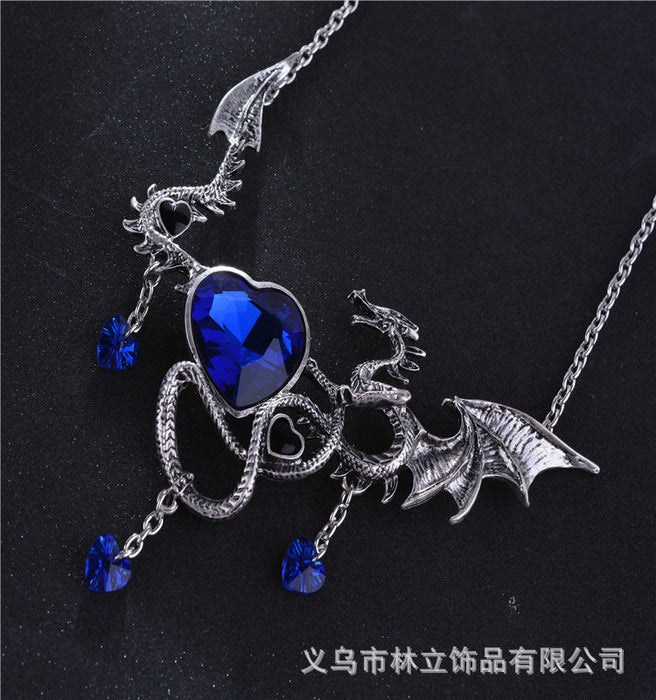 Wholesale Necklaces Alloy Gothic Heart Dragon Gem JDC-NE-LinL007