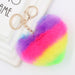 Jewelry WholesaleWholesale Rainbow Love Hair Ball Imitation Rex Rabbit Fur Keychain JDC-KC-Zuge022 Keychains 祖格 %variant_option1% %variant_option2% %variant_option3%  Factory Price JoyasDeChina Joyas De China