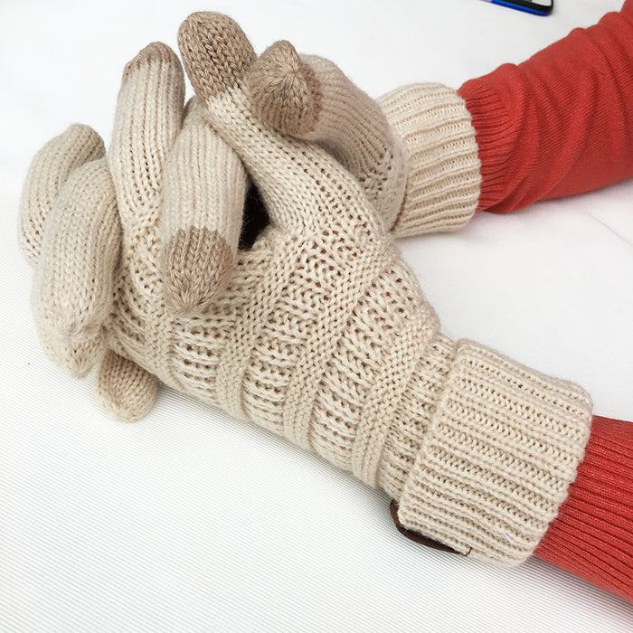 Guantes al por mayor lana Winter Winter Knit Flip JDC-GS-GE002