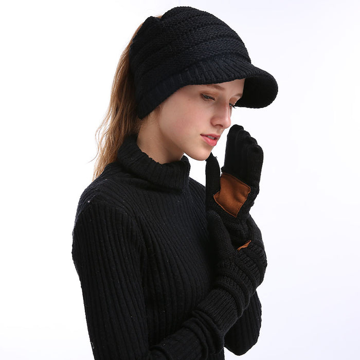 Wholesale Gloves Wool Winter Warm Knit Flip JDC-GS-GE002