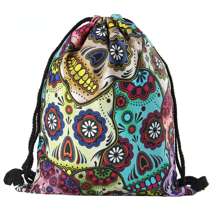 Wholesale polyester skull digital printed drawing backpack backpack MOQ≥3 JDC-BP-XinD001