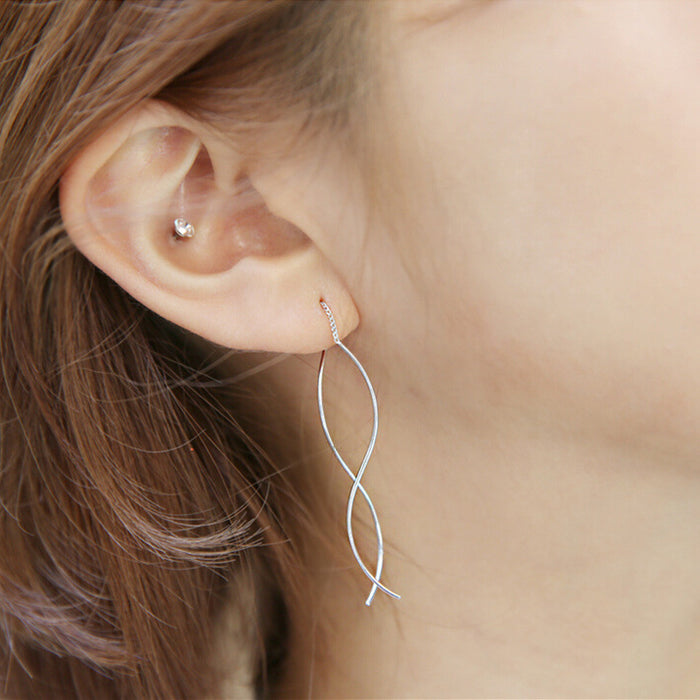 Wholesale Ear Wire Sterling Silver Tassel Long Earrings JDC-ES-PREMCD001