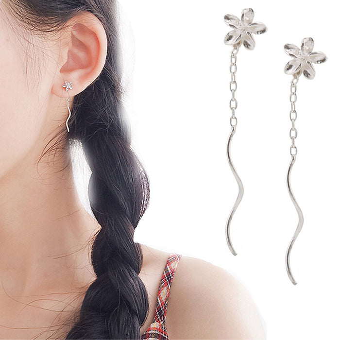 Wholesale Ear Wire Sterling Silver Tassel Long Earrings JDC-ES-PREMCD001