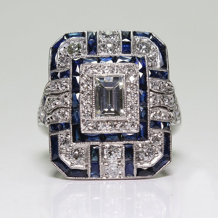 Jewelry WholesaleWholesale Blue Zircon Copper Rings JDC-RS-LongY009 Rings 龙意 %variant_option1% %variant_option2% %variant_option3%  Factory Price JoyasDeChina Joyas De China