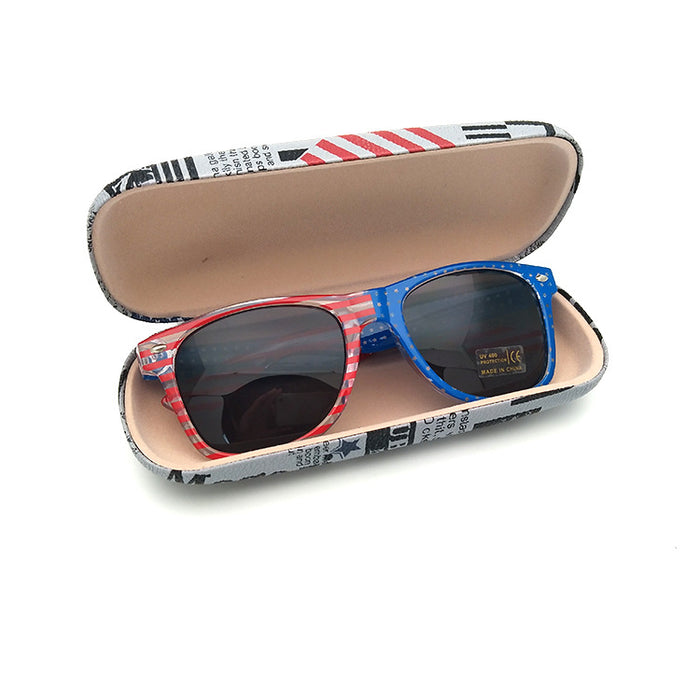 Caja de gafas de gafas ópticas de patrón de bandera estadounidense al por mayor jdc-ga-zhuow001