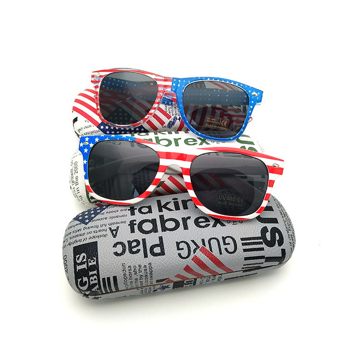 Caja de gafas de gafas ópticas de patrón de bandera estadounidense al por mayor jdc-ga-zhuow001