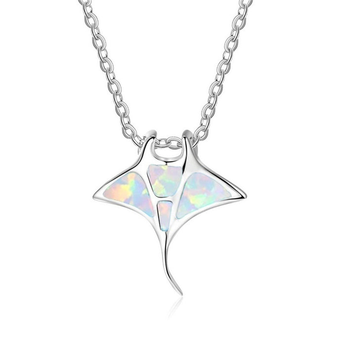 Wholesale Necklaces Alloy Ocean Series Artificial Opal Whale JDC-NE-YanS004