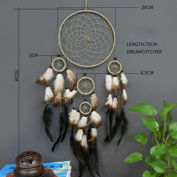 Wholesale Feather Iron Hoop Woven Dreamcatcher MOQ≥2 JDC-DC-YXuan004
