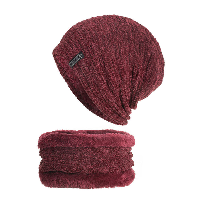 Wholesale Hat Wool Plus Velvet Horizontal and Vertical Scarf 2-piece Set JDC-FH-ZMei018