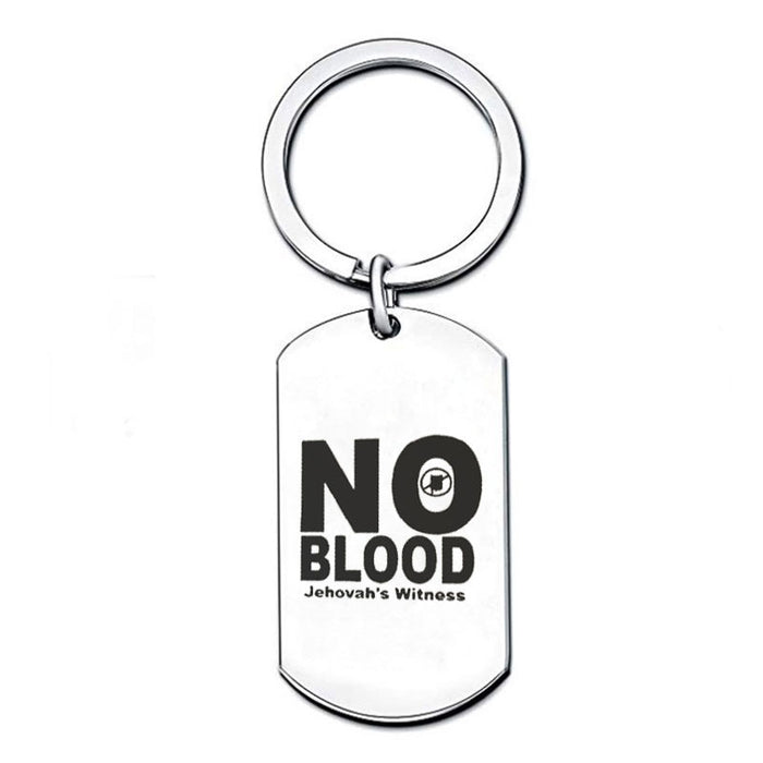 Wholesale Keychains For Backpacks Stainless Steel NO BLOOD Keychain MOQ≥2 JDC-KC-ZongB001