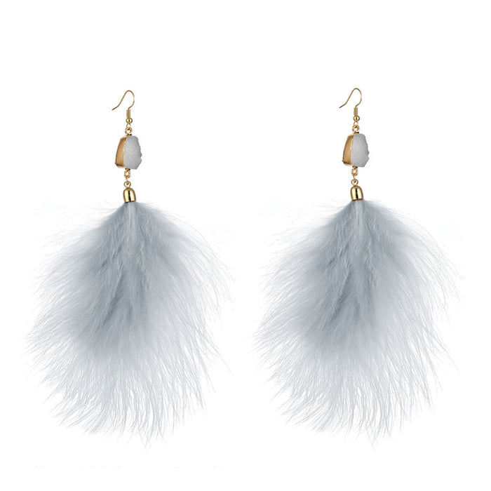 Wholesale Earrings Feather Plush Earrings MOQ≥2 JDC-ES-Yida021
