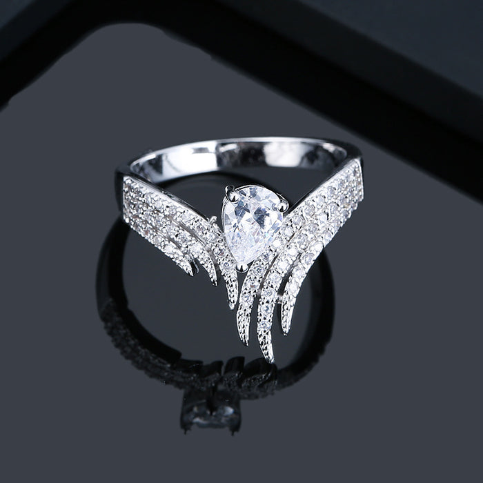 Jewelry WholesaleWholesale Wings Zircon Copper Ring JDC-RS-DD003 Rings 东迪 %variant_option1% %variant_option2% %variant_option3%  Factory Price JoyasDeChina Joyas De China