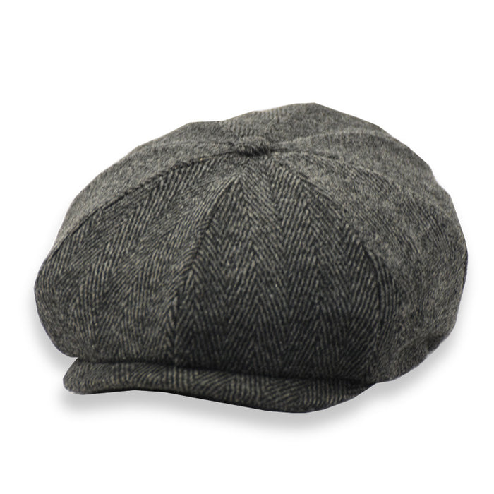 Wholesale Hat Wool Retro Striped Peaked Cap JDC-FH-TaoW001