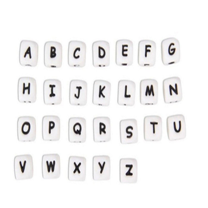 Wholesale 12MM 10PCS Food Grade Alphabet Number Silicone Beads JDC-BDS-ZhS003