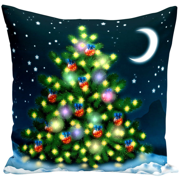 Wholesale Pillowcase Short Plush Christmas LED Light Printing MOQ≥5 JDC-PW-Yifan003