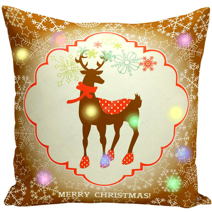 Wholesale Pillowcase Short Plush Christmas LED Light Printing MOQ≥5 JDC-PW-Yifan003