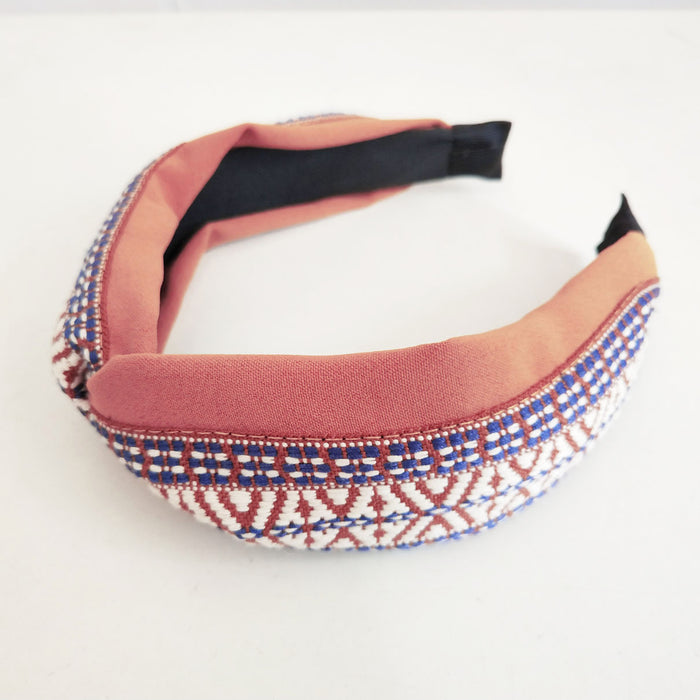 Wholesale cotton and linen ethnic style solid color with cross hairband JDC-HD-TangYun001