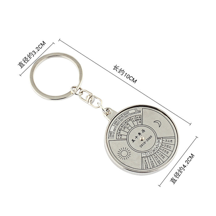 Wholesale creative men's Chinese and English perpetual calendar keychain JDC-KC-ManM026