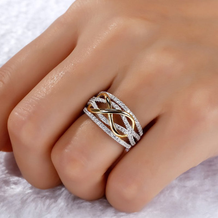 Wholesale Metal Two Tone Gold Plated Rings JDC-RS-Chenrui010