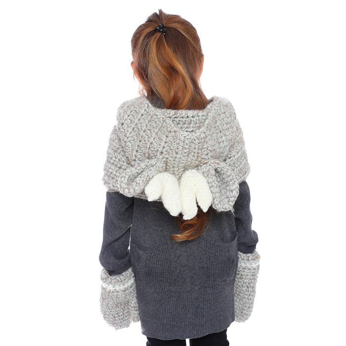 Wholesale Hat Plush Knitted Elk Knitted Hat Scarf Gloves 3 Piece Set MOQ≥3 JDC-FH-Xianju005