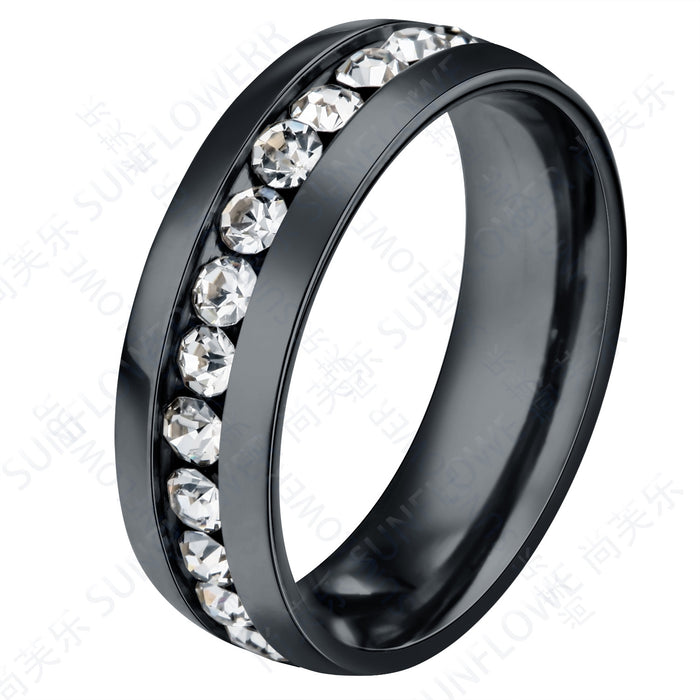 Anneau de diamant en vente en gros, bague en diamant en acier inoxydable JDC-RS-RXSFL022