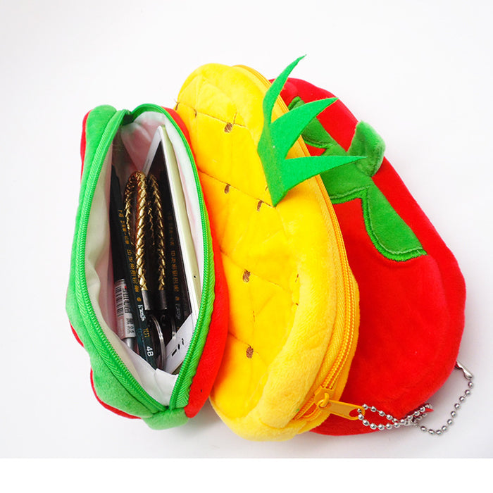 Bolsas de lápiz al por mayor fruta de felpa colorida jdc-pb-shid006