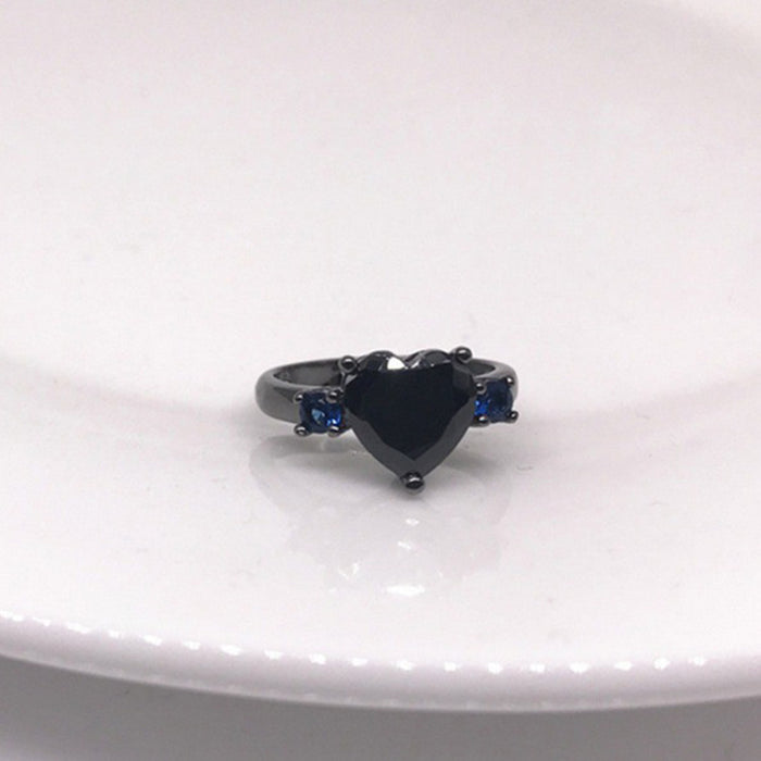 Wholesale Ring Copper Black Heart JDC-RS-ChenR094