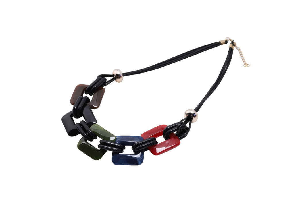 Wholesale Resin Jewelry Fashion Square Chain Long Chain JDC-NE-QianY001