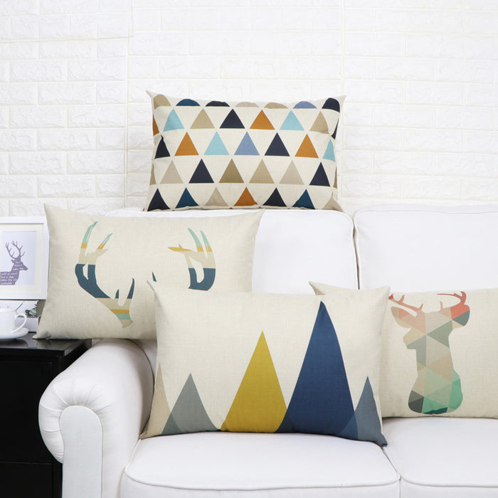 Wholesale Pillowcase Long Linen Geometric Abstract MOQ≥2 JDC-PW-Yunhan007