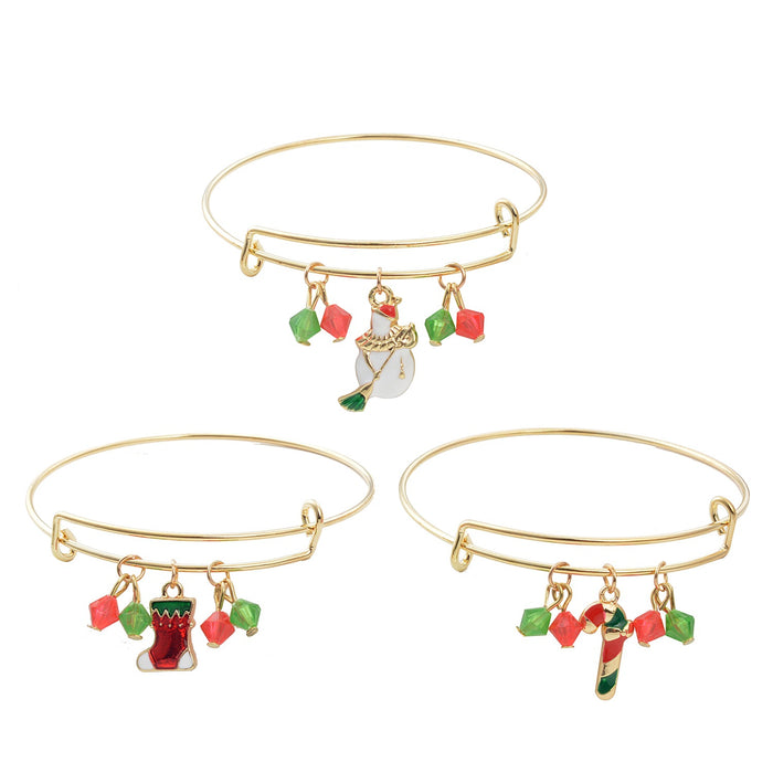 Wholesale Bracelet Christmas Versatile Christmas Stretch Bracelet MOQ≥2 JDC-BT-HengX012