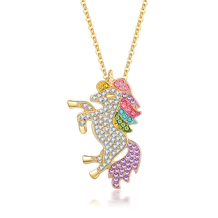 Jewelry WholesaleWholesale unicorn unicorn necklace colorful pony pendant MOQ≥2 JDC-NE-maida001 Necklaces 迈达 %variant_option1% %variant_option2% %variant_option3%  Factory Price JoyasDeChina Joyas De China