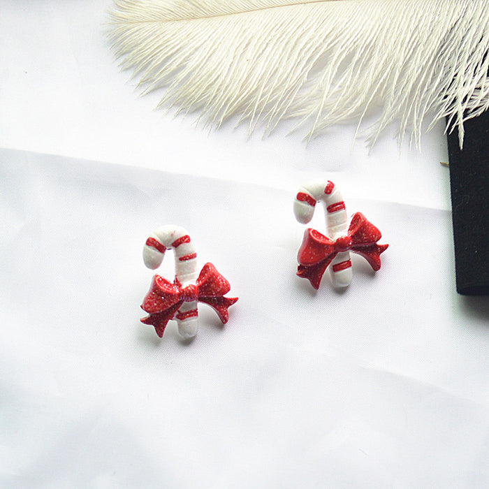 Wholesale Earrings Resin Christmas Hand Painted Snowflake Old Man JDC-ES-Xienuo023