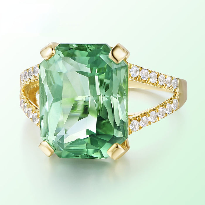 Wholesale Green Gemstone Copper Ring JDC-RS-ZhenR019