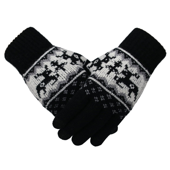 Wholesale Gloves Knitted Fawn Christmas Plush Touch Screen Warm JDC-GS-FanP009