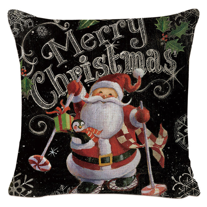 Wholesale Pillowcase Christmas Elk Collection Linen MOQ≥2 JDC-PW-Hehua005