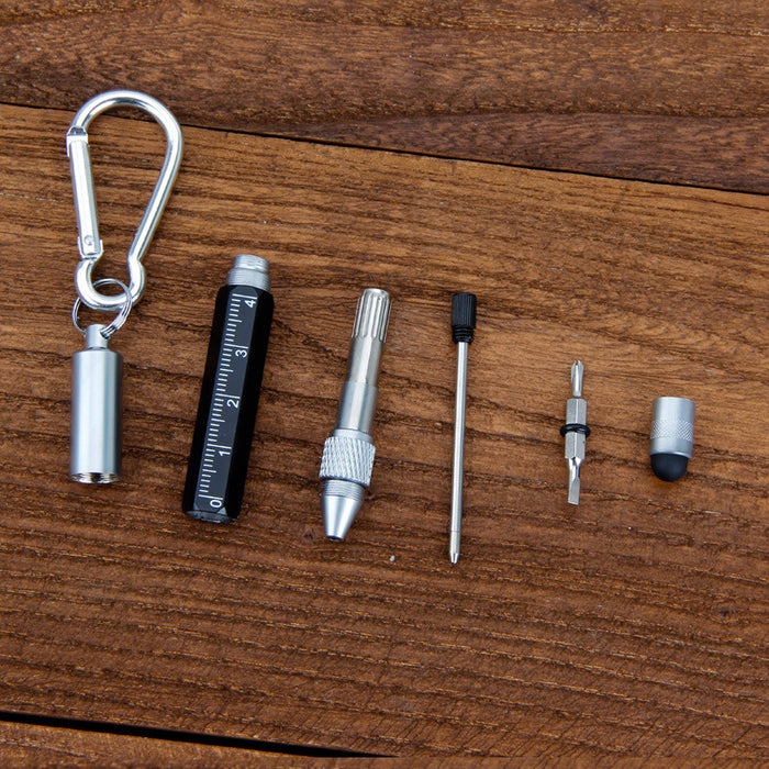 Wholesale LED Ballpoint Pen Multifunction Tool Pen 6 in 1 Metal Pen Screwdriver Carabiner MOQ≥2 JDC-KC-CHui003