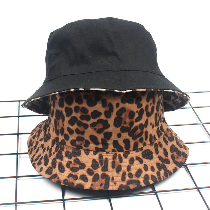 En gros daim léopard imprimé pot chapeau de seau de seau pour femmes moq ≥ 2 jdc-ff-lvyi002