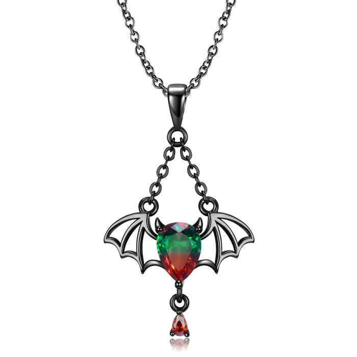 Wholesale Necklace Silver Halloween Bat Cutout Necklace JDC-NE-MAG001