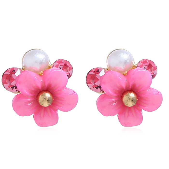 Wholesale Earrings Alloy Flower Pearls MOQ≥2 JDC-ES-KaiQ062